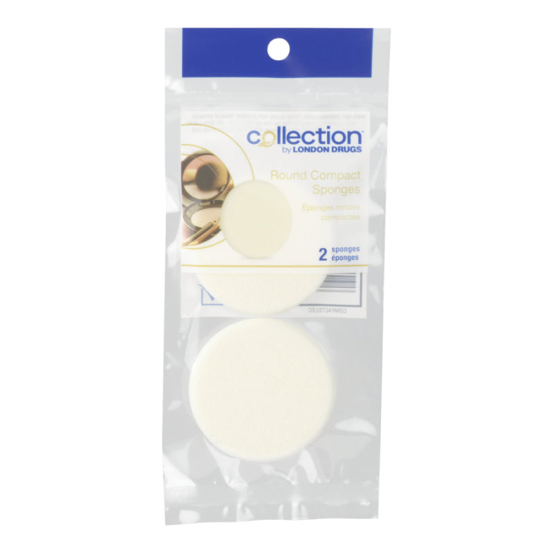 Collection by London Drugs Round Compact Powder Sponge - White - 2's