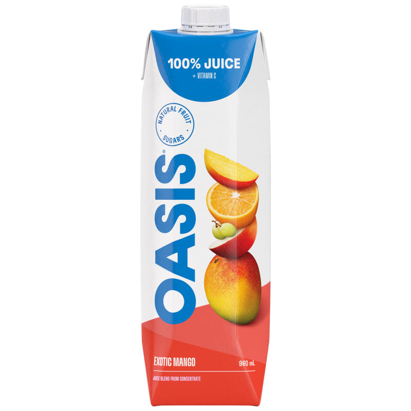 Oasis Natural Fruit 100% Juice + Vitamin C - Exotic Mango - 960ml