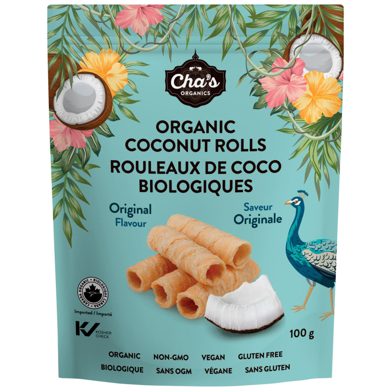 Cha's Organic Coconut Rolls - Original - 100g