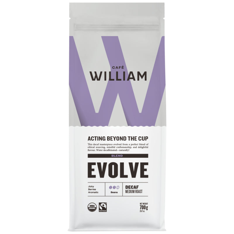 Cafe William Organic Decaf Medium Roast Coffee - 700g