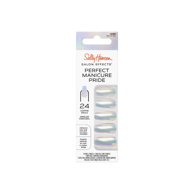 Sally Hansen Salon Effects Perfect Manicure Pride False Nails Kit - Coffin - Born to Slay - 24's