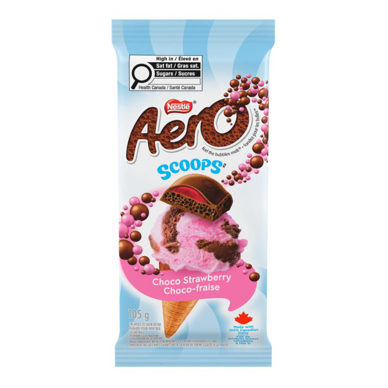 Aero Scoops Milk Chocolate Bar - Choco Strawberry - 105g