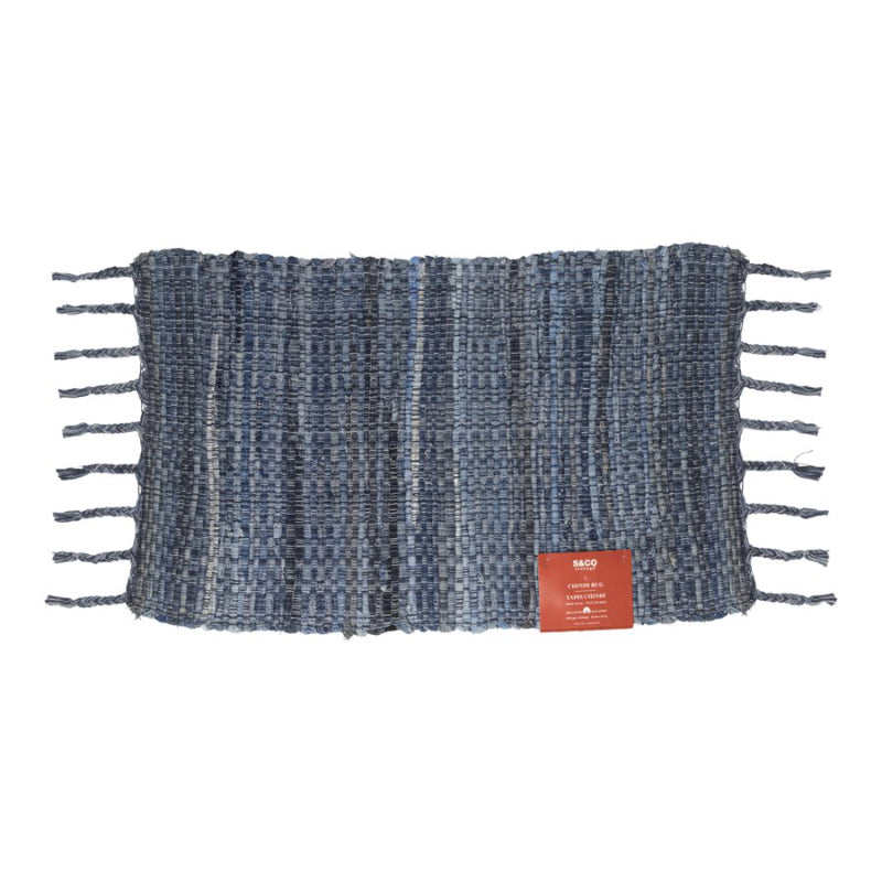 S&Vintage Chindi Decorative Rug - Blue