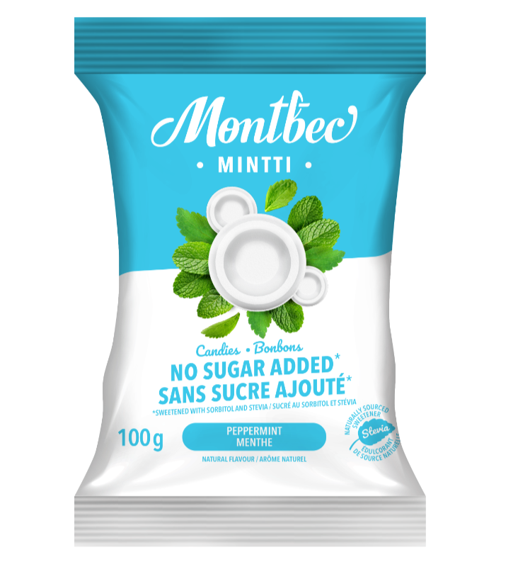 Montbec Mintti No Sugar Added Candies - Peppermint - 100g