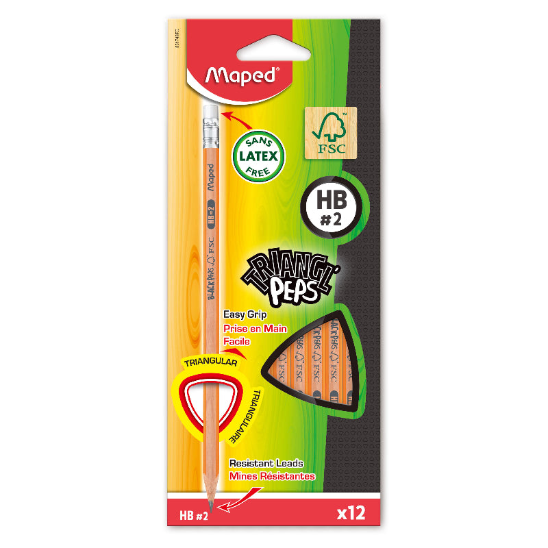 Maped Triangl' Peps Easy Grip Graphite Pencil - 12s