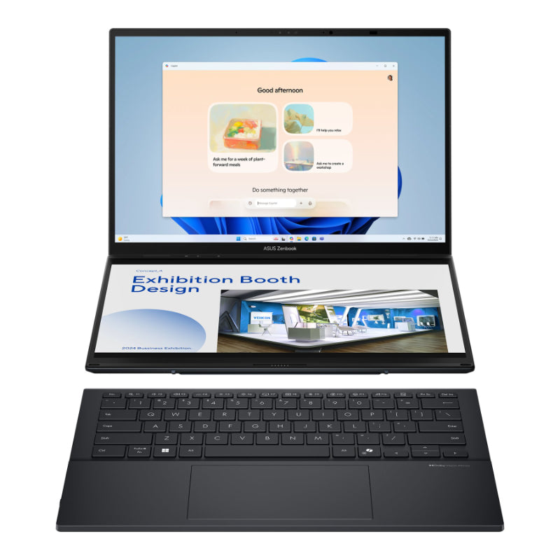 ASUS Zenbook Duo OLED Laptop - 14 Inch - 16 GB RAM - 1 TB SSD NVMe - Intel Core Ultra 9 285H - Inkwell Gray - UX8406CA-DS91T-CA