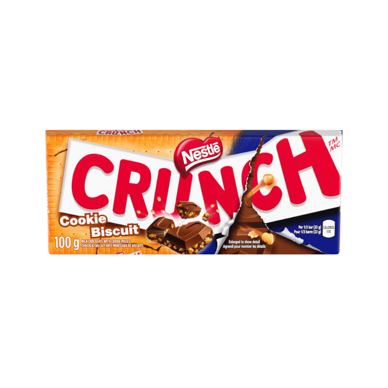 NESTLE Crunch Cookie Biscuit Chocolate Bar - 100g
