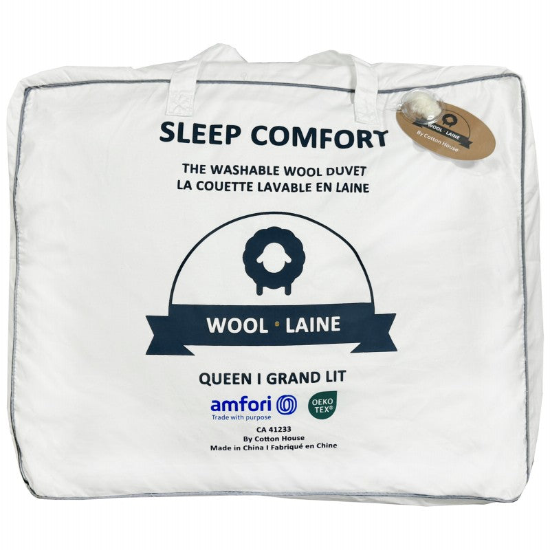 Sleep Comfort Down Alternative Duvet - Wool Queen - White