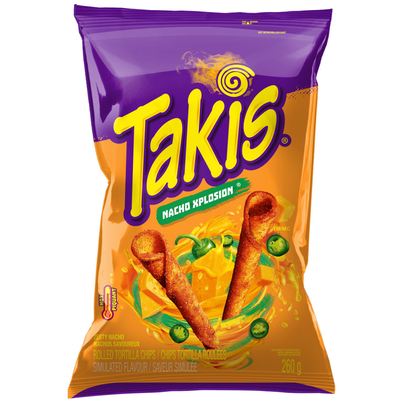 Takis Xplosion Rolled Tortilla Chips - Zesty Nacho - 260g