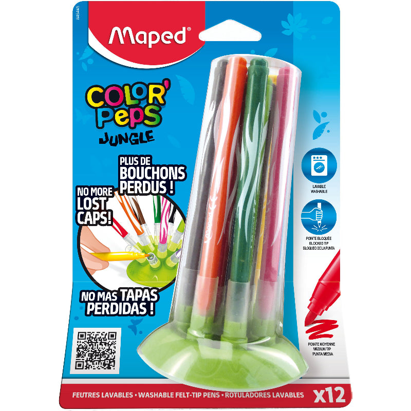 Maped Color Peps Washable Felt Tip Pens - 12s