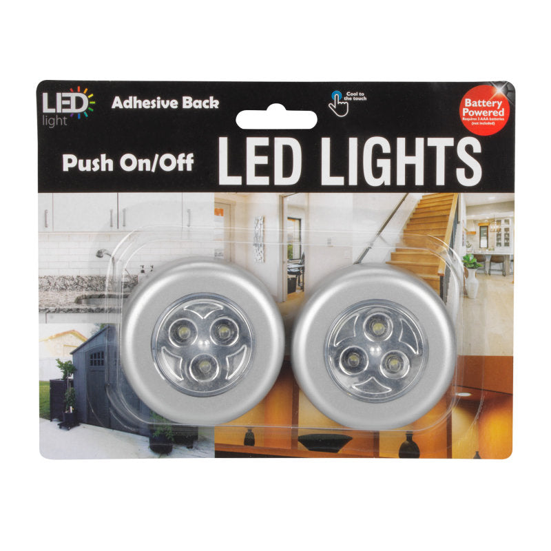 LED Push Lights - Black - 2pack
