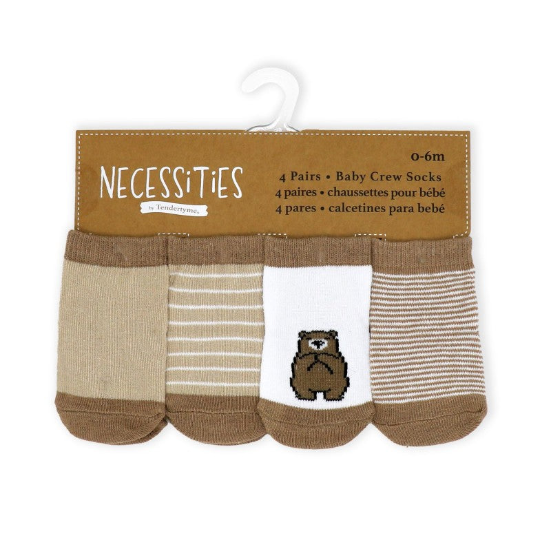 Necessities By Tendertyme Crew Socks - 0-6 months - 4 pairs