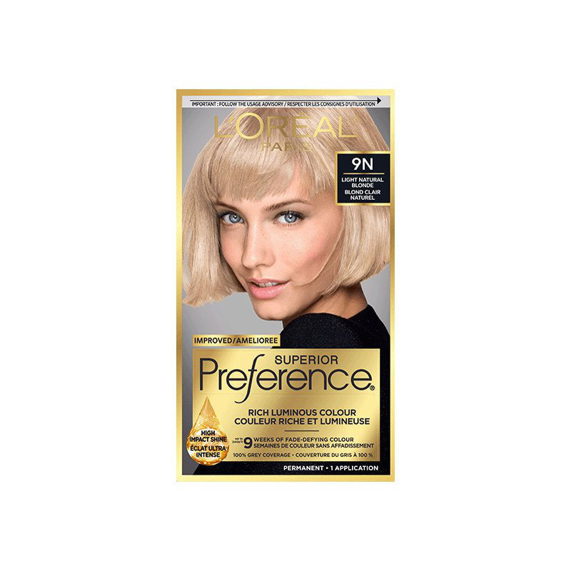 L'Oreal Paris Superior Preference Permanent Hair Dye - Light Natural Blonde (9N)