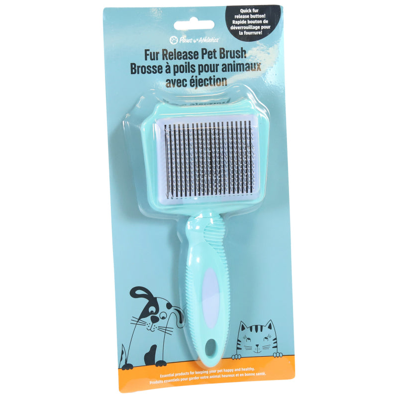 Paws Athletics Fur Release Pet Brush - Mint / Blue
