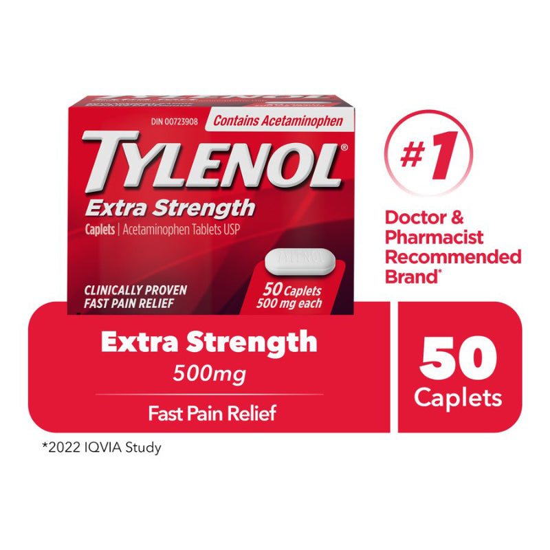 Tylenol* Extra Strength Acetaminophen Caplets - 50's