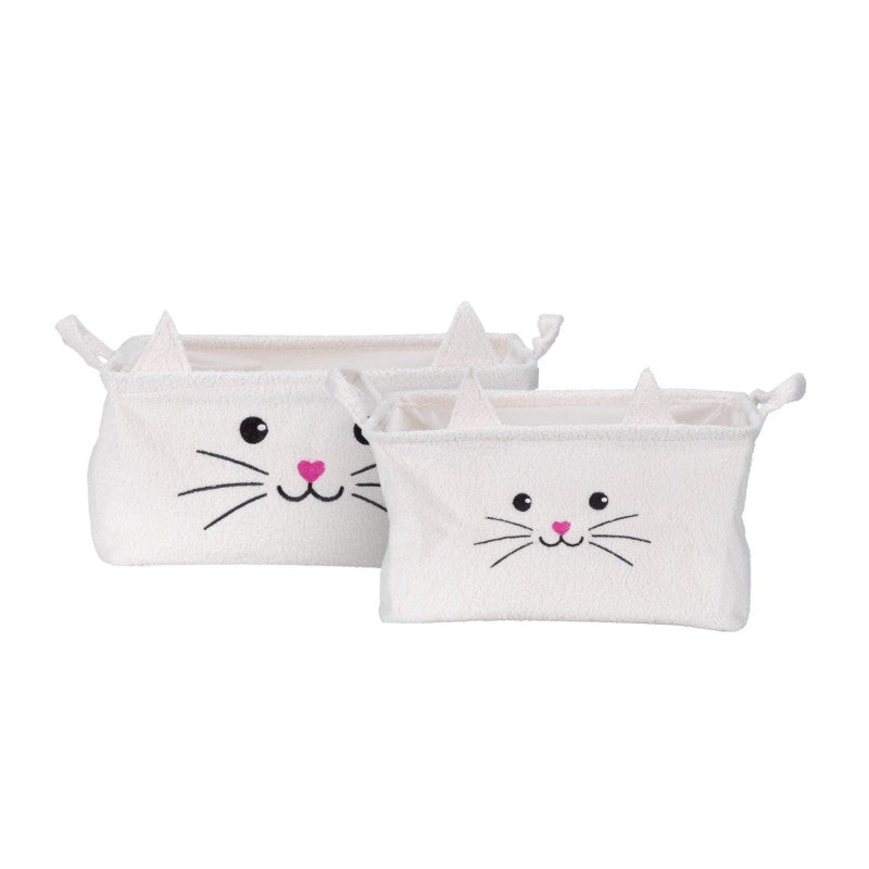Collection by London Drugs Storage Basket - Cat - White - 2 pack