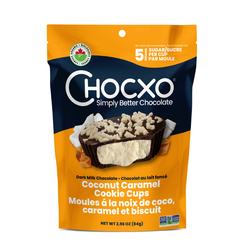 Chocxo Dark Milk Chocolate Coconut Caramel Cookie Cups - 84g