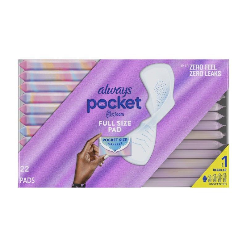 Always Pocket Flexfoam Sanitary Pads - Regular - Size 1 - 22's
