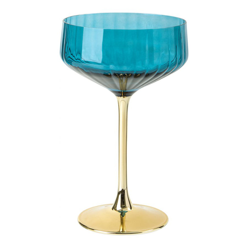 Brooklyn Steel Co. Coupe / Cocktail Glass - Blue / Gold - 266ml