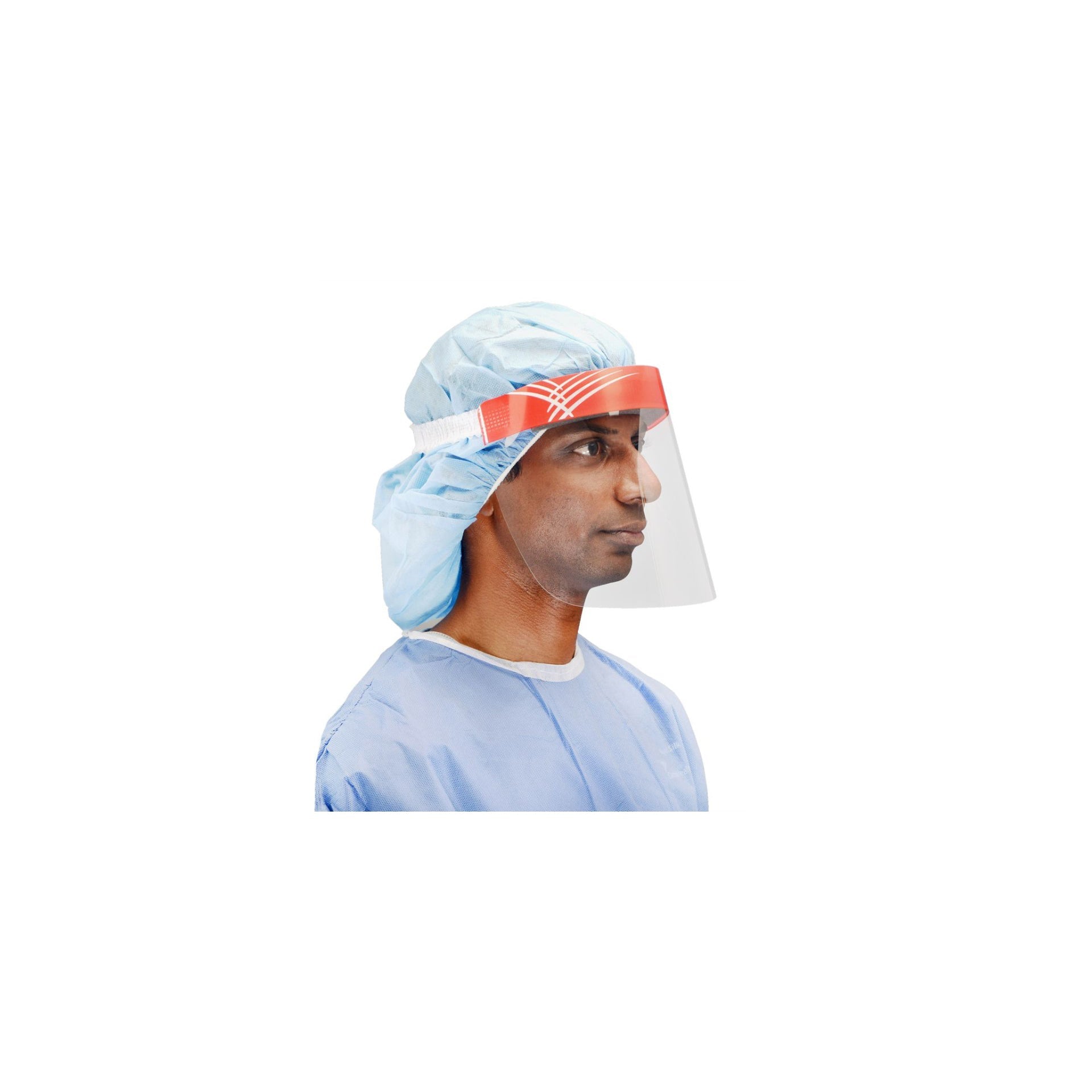 Face Shield, One-Piece, Foam Headband - Full Length - 25/Pk | Open Pack
