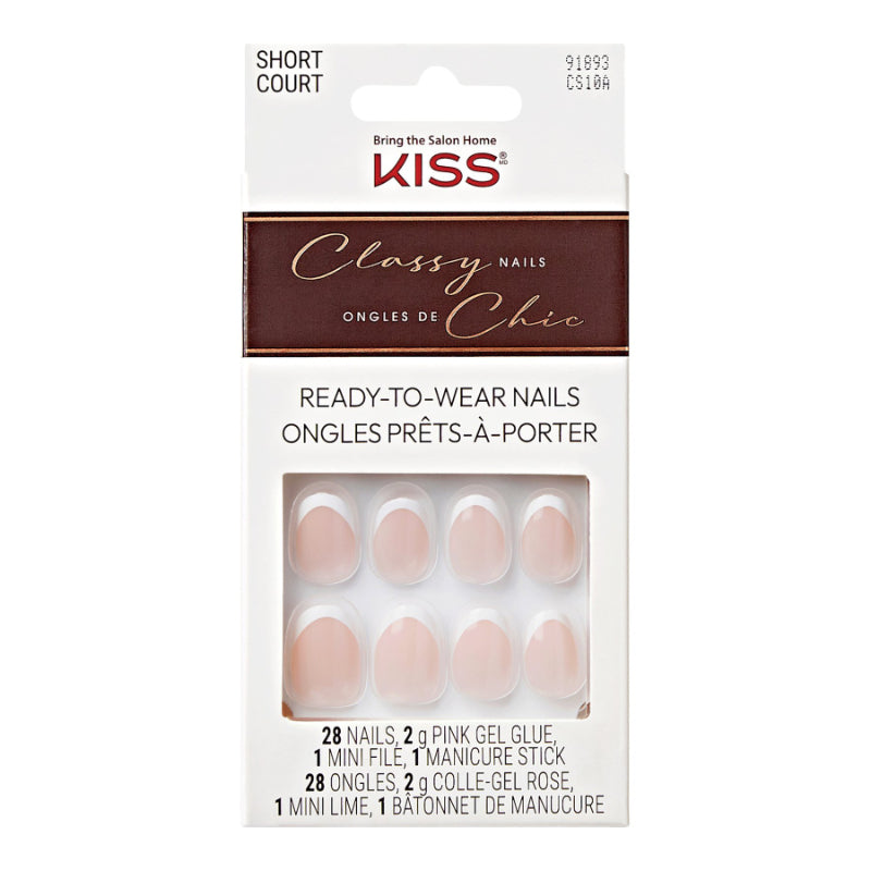KISS Classy False Nails Kit - Short - Oval - Exclusive Only - 28's