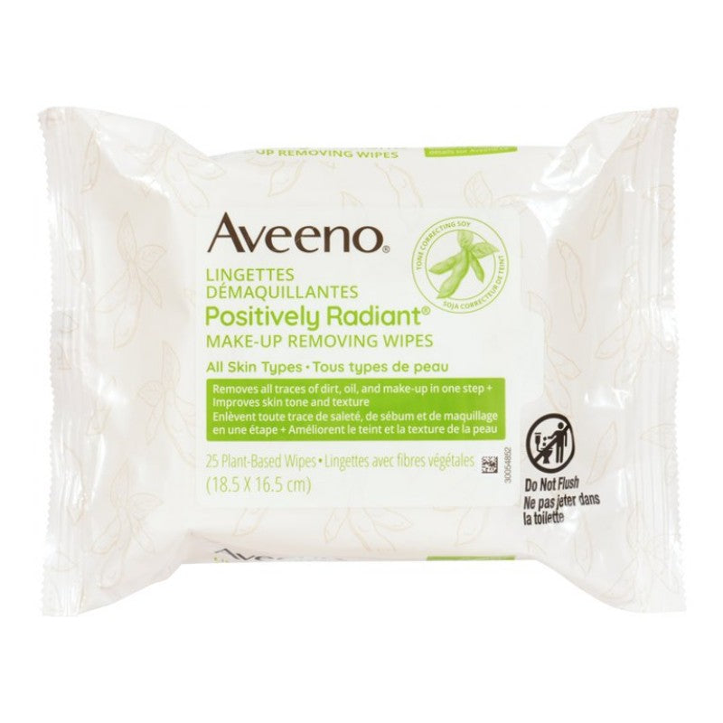 Aveeno Positively Radiant Make-Up Removing Wipes - 25's