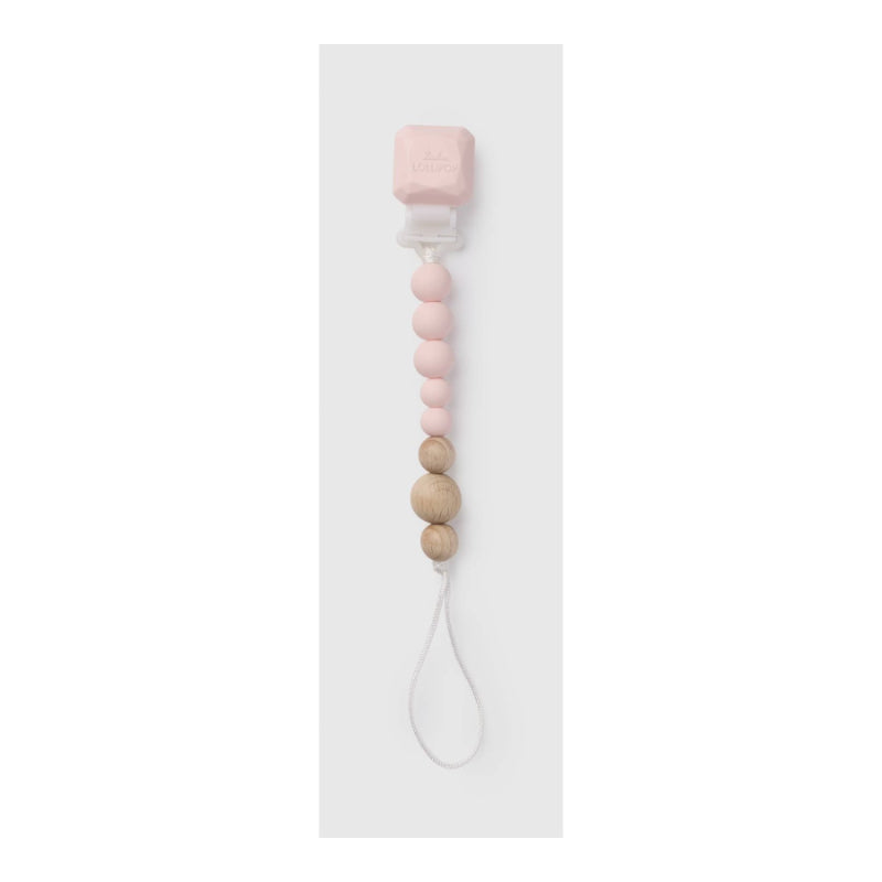 Loulou Lollipop Gem Color Pop Pacifier Clip - Pink Quartz