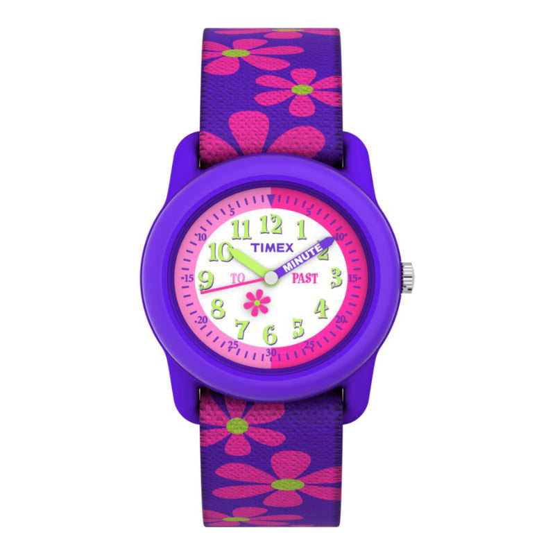 Timex Time Machines Floral Kid's Wristwatch - Purple - T89022XY