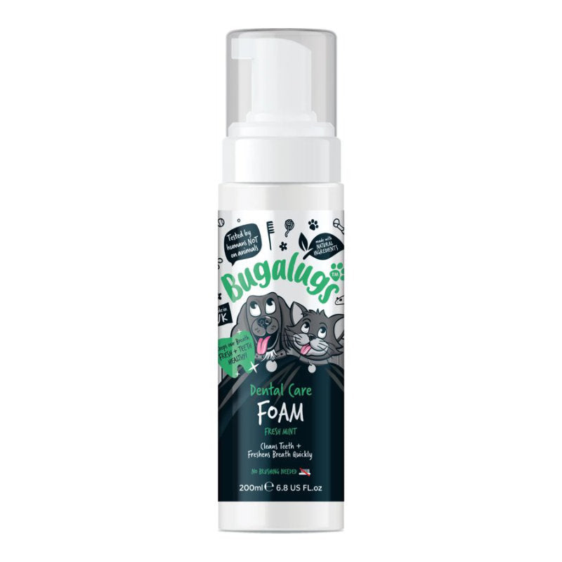 Bugalugs Dental Care Foam - Fresh Mint - For Cats and Dogs - 200ml