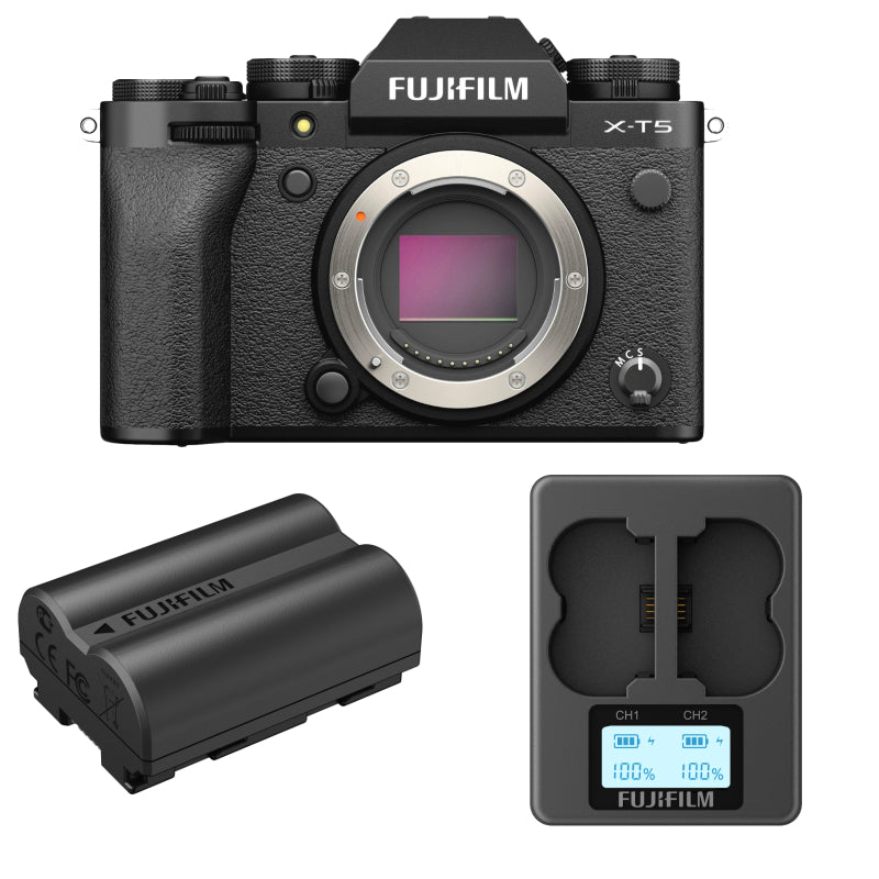 Fujifilm X Series X-T5 Body Only Mirrorless Digital Camera with NP-W235 Battery and BC-W235 Battery Charger - Black - PKG #56300