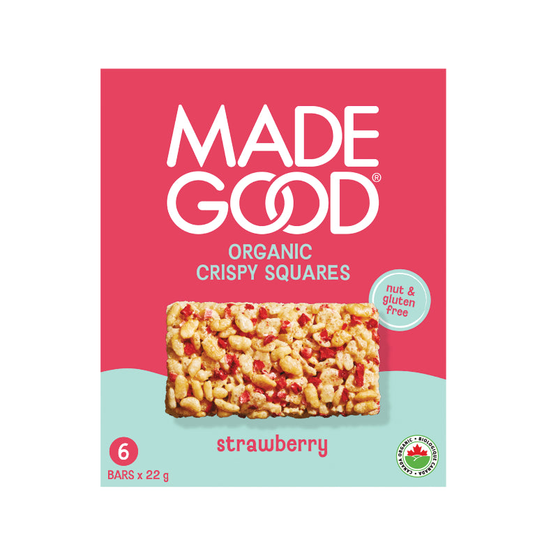 MadeGood Organic Crispy Squares - Strawberry - 6x22g