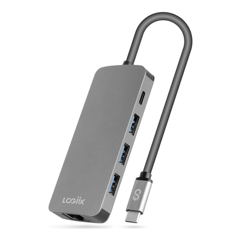 LOGiiX 8-in-1 Multiport Hub USB-C to USB-C / HDMI / USB-A / Ethernet / SD / MicroSD Docking Station - LGX-13888
