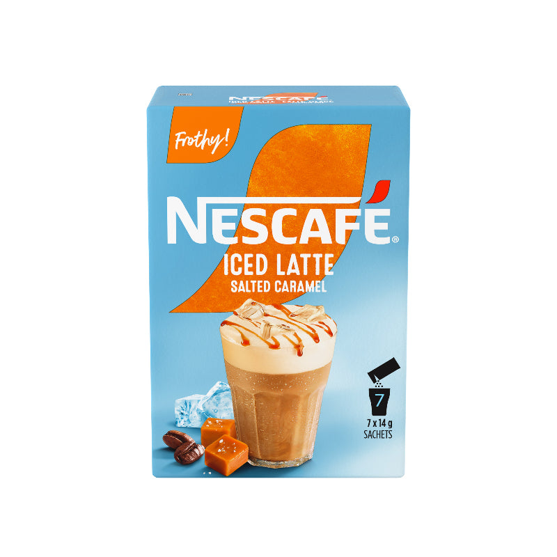 Nescafe Iced Latte Coffee Mix - Salted Caramel - 7 x 14g