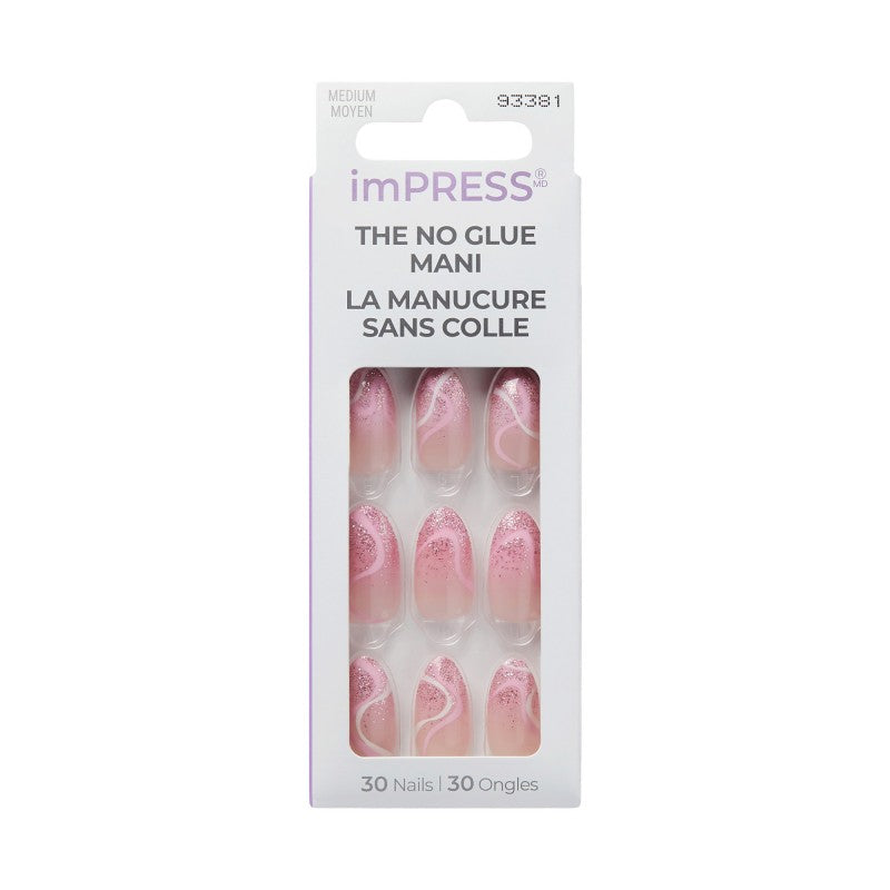 ImPRESS The No Glue Mani False Nails Kit - Medium - Almond - Wild Venus - 30's