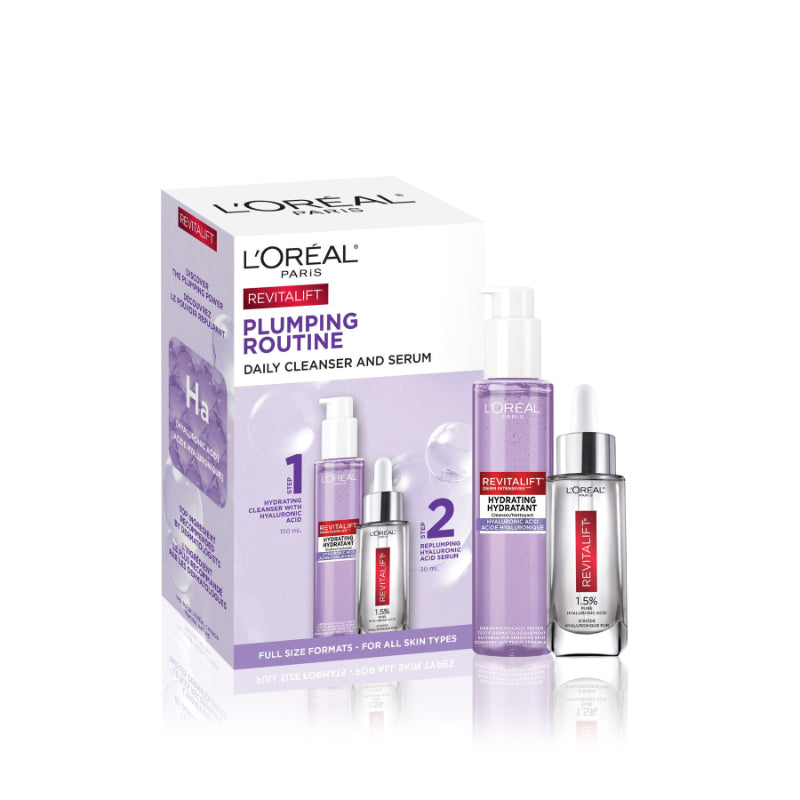 L'Oreal Paris Revitalift Plumping Routine Daily Cleanser and Serum Kit - 2 piece