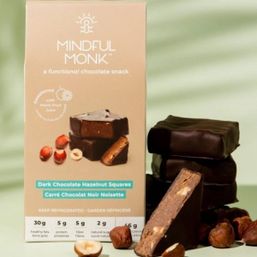 Mindful Monk Dark Chocolate Hazelnut Squares - 2 pieces