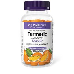 Preferred Nutrition Turmeric Curcumin Vegan Gummies Delicious Orange
