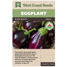 West Coast Seeds Seeds - Eggplant, Black Beauty, Certified Organic
