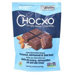 ChocXO 85% Dark Chocolate - Coconut & Almonds + Sea Salt - Snaps