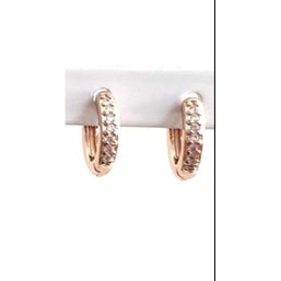 Royce and Oak Stone Huggie Earrings Rose Gold