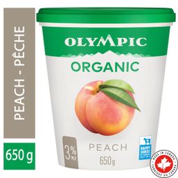 Olympic Organic Yogurt - Peach 3.5% Milk Fat