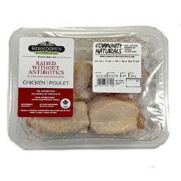 Rossdown Farms & Natural Foods Chicken Thigh w Skin Bone 4pk Fresh
