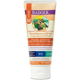 Badger Kids Sunscreen Cream - Sport Clear Zinc SPF 40 Tangerine & Vanilla
