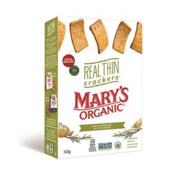 Mary's Organic Crackers Real Thins Garlic Rosemary