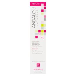 Andalou Naturals 1000 Roses CC Color + Correct SPF 30 Sensitive - Sheer Tan