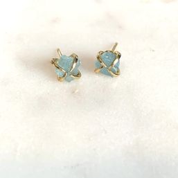 Royce and Oak Aquamarine Earrings Gold