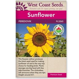 West Coast Seeds Seeds - Peredovik Sunflower Certified Organic