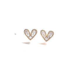 Royce and Oak Stone Heart Earrings Gold