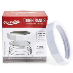 Masontops Tough Tops Tough Bands Wide Mouth 4ct
