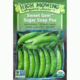 High Mowing Organic Seeds Sweet Gem Sugar Snap Pea Seeds Org